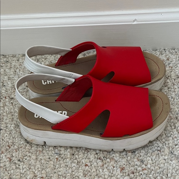 Camper Bold Red Open-Toe Sandals - Picture 2 of 3